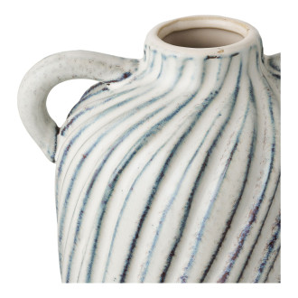 Wazon ceramiczny z uszkami Foma 15,5x14x22cm niebiesko-biały House Nordic