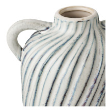 Wazon ceramiczny z uszkami Foma 15,5x14x22cm niebiesko-biały House Nordic