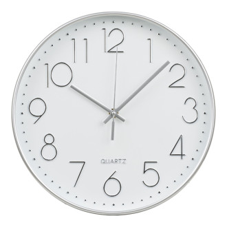 Zegar ścienny okrągły z cichym mechanizmem Lalibela 30cm srebrny House Nordic