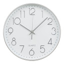 Zegar ścienny okrągły z cichym mechanizmem Lalibela 30cm srebrny House Nordic