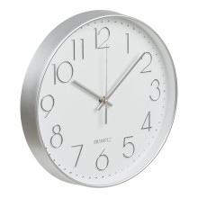 Zegar ścienny okrągły z cichym mechanizmem Lalibela 30cm srebrny House Nordic