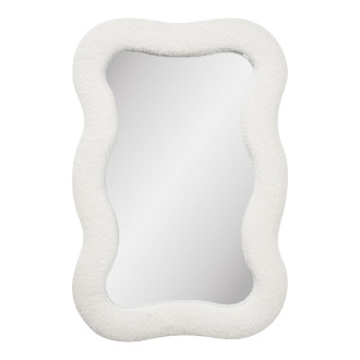 Lustro organiczne w tkaninowej ramie teddy Bosaro 80x54cm białe House Nordic