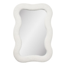 Lustro organiczne w tkaninowej ramie teddy Bosaro 80x54cm białe House Nordic
