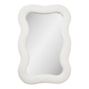 Lustro organiczne w tkaninowej ramie teddy Bosaro 80x54cm białe House Nordic