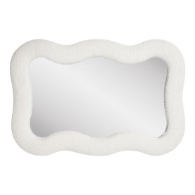 Lustro organiczne w tkaninowej ramie teddy Bosaro 80x54cm białe House Nordic 2