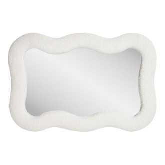 Lustro organiczne w tkaninowej ramie teddy Bosaro 80x54cm białe House Nordic
