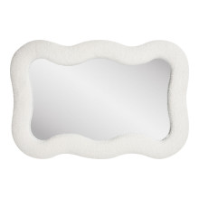 Lustro organiczne w tkaninowej ramie teddy Bosaro 80x54cm białe House Nordic