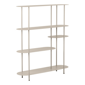 Regał metalowy asymetryczny Rieti 5 półek 139x118x31cm piaskowy House Nordic