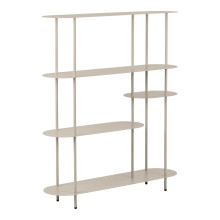Regał metalowy asymetryczny Rieti 5 półek 139x118x31cm piaskowy House Nordic