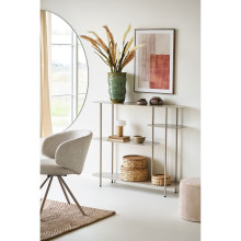 Regał metalowy asymetryczny Rieti 4 półki 97x118x31cm piaskowy House Nordic