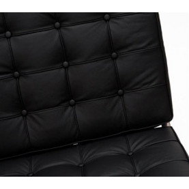Stylowa Sofa pikowana z ekoskóry BA2 150 czarna D2.Design do salonu, poczekalni i kawiarni. 2