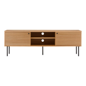 Szafka RTV fornirowana na nóżkach Kyoto 150x40cm dąb naturalny House Nordic