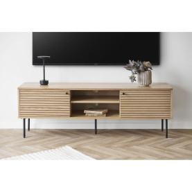 Szafka RTV fornirowana na nóżkach Kyoto 150x40cm dąb naturalny House Nordic 2