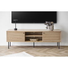 Szafka RTV fornirowana na nóżkach Kyoto 150x40cm dąb naturalny House Nordic