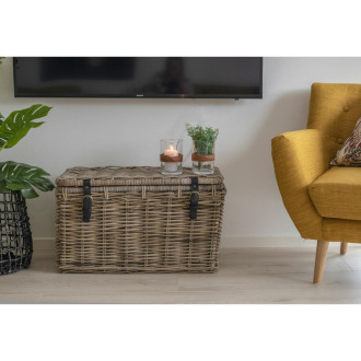Zestaw 3 koszy rattanowych zamykanych Depok dymiony House Nordic