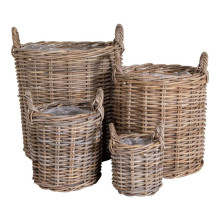Zestaw 4 okrągłych  koszy rattanowych Caor House Nordic