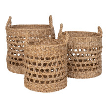 Zestaw 3 koszy plecionych boho Balok trawa morska House Nordic
