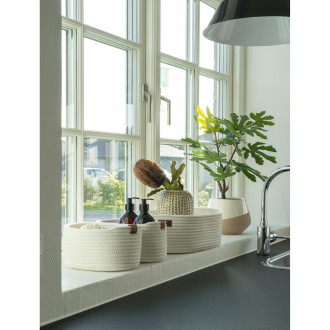 Zestaw 3 koszy bawełnianych do łazienki Jarana biały House Nordic