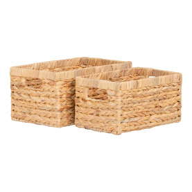 Zestaw 2 koszy boho plecione z hiacyntu wodnego Passo House Nordic