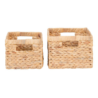 Zestaw 2 koszy boho plecione z hiacyntu wodnego Passo House Nordic