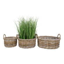 Zestaw 3 koszy rattanowych z uchwytami Kuta House Nordic