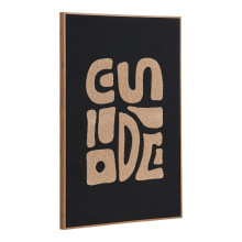 Pikowana dekoracja ścienna Tine 50x70cm beżowo-czarna House Nordic