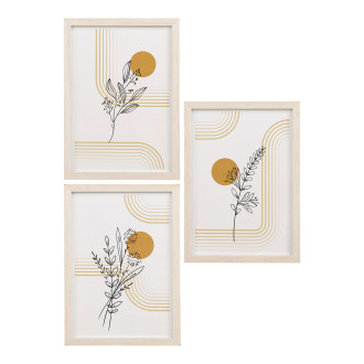 Zestaw 3 obrazków w ramie Madison jasne drewno House Nordic