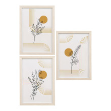 Zestaw 3 obrazków w ramie Madison jasne drewno House Nordic