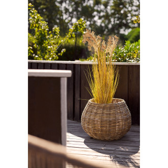 Zestaw 2 koszy dekoracyjnych rattan naturalny Melaka House Nordic
