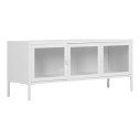 Szafka rtv metalowa ze szklanymi drzwiami Brisbane 55x130x40cm biała House Nordic
