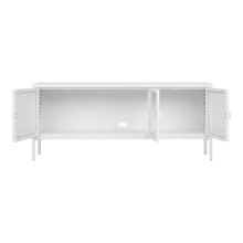 Szafka rtv metalowa ze szklanymi drzwiami Brisbane 55x130x40cm biała House Nordic