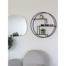 Półka ścienna okrągła Rotterdam 62cm czarna House Nordic