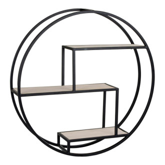 Półka ścienna okrągła Rotterdam 62cm czarna House Nordic