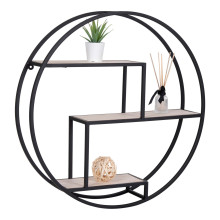 Półka ścienna okrągła Rotterdam 62cm czarna House Nordic