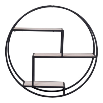 Półka ścienna okrągła Rotterdam 62cm czarna House Nordic