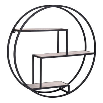 Półka ścienna okrągła Rotterdam 62cm czarna House Nordic