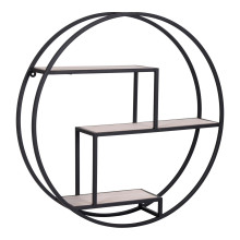 Półka ścienna okrągła Rotterdam 62cm czarna House Nordic