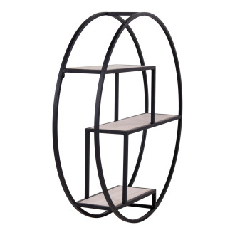 Półka ścienna okrągła Rotterdam 62cm czarna House Nordic