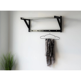Wieszak ścienny z półką Padova 78cm czarny House Nordic