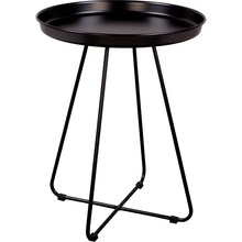 Stylowy Okrągły stolik metalowy z tacą Rod 43 czarny Nordifra do salonu.