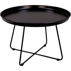 Stylowy Okrągły stolik metalowy z tacą Rod 63 czarny Nordifra do salonu.