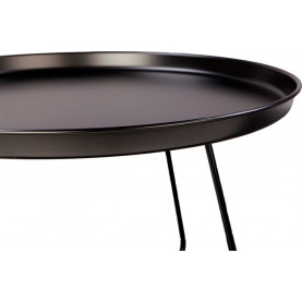 Stylowy Okrągły stolik metalowy z tacą Rod 63 czarny Nordifra do salonu. 2