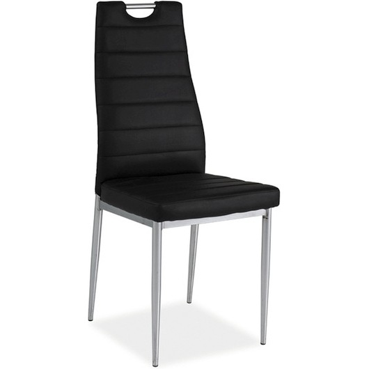 Krzesło z ekoskóry H-260 czarne/chrom Signal do salonu, kuchni i jadalni.
