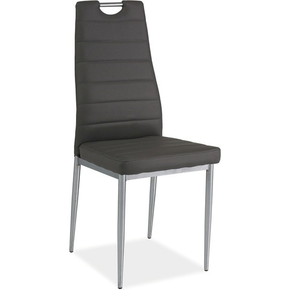 Krzesło z ekoskóry H-260 szare/chrom Signal do salonu, kuchni i jadalni.