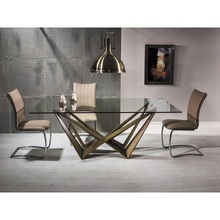 Stół szklany glamour Aston 200x100 przezroczysty/złoto antyczne Signal do salonu, kuchni i jadalni.