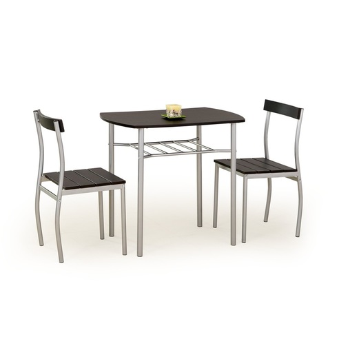 Zestaw stół + 2 krzesła LANCE wenge Halmar do jadalni, kuchni i salonu.