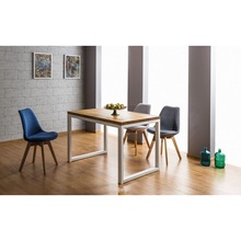 Stylowe Krzesło tapicerowane skandynawskie Dior buk/niebieski Signal do kuchni, salonu i restauracji.