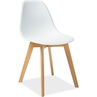 Stylowe Krzesło skandynawskie na drewnianych nogach Moris białe Signal do kuchni, salonu i restauracji.
