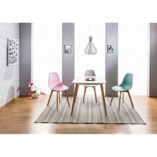 Stylowe Krzesło skandynawskie na drewnianych nogach Moris białe Signal do kuchni, salonu i restauracji.