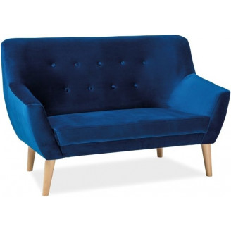 Skandynawska Sofa welurowa 2 osobowa NORDIC VELVET 136 szara Signal do salonu i poczekalni.